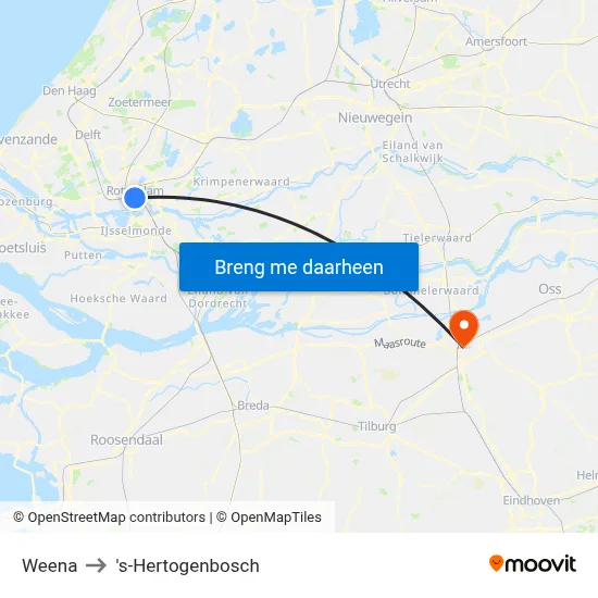 Weena to 's-Hertogenbosch map