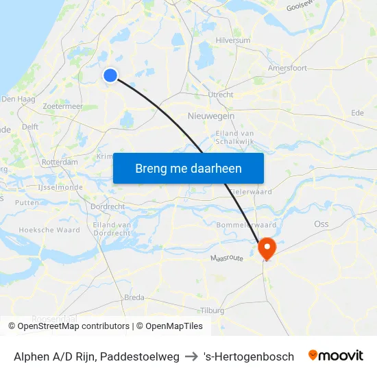 Alphen A/D Rijn, Paddestoelweg to 's-Hertogenbosch map