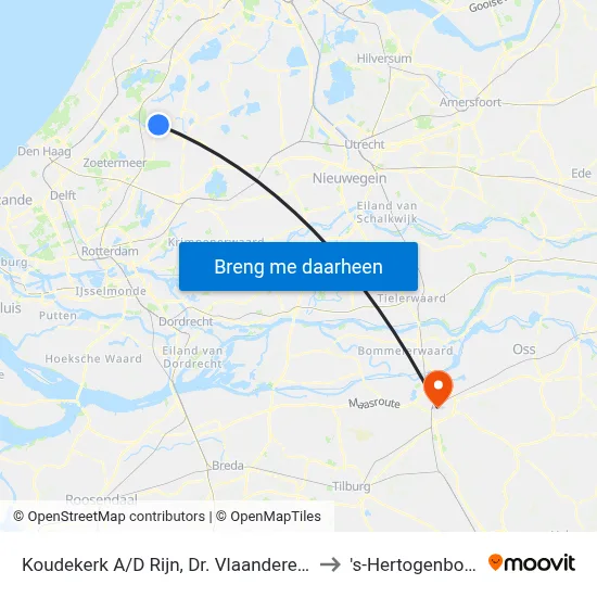 Koudekerk A/D Rijn, Dr. Vlaanderenlaan to 's-Hertogenbosch map