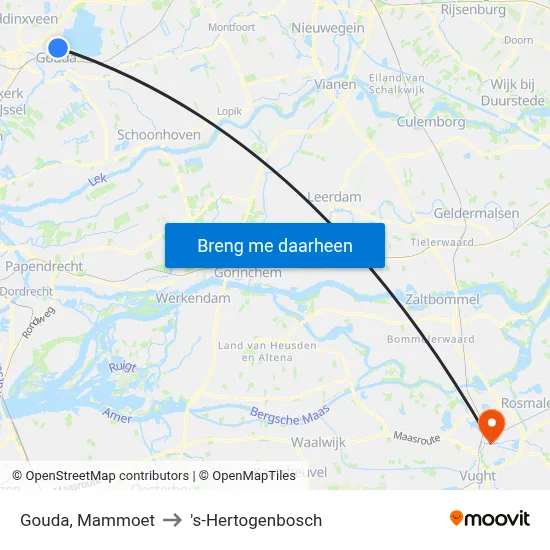 Gouda, Mammoet to 's-Hertogenbosch map