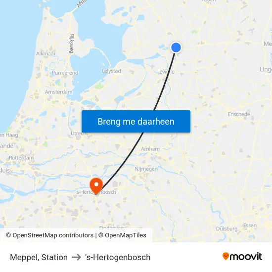 Meppel, Station to 's-Hertogenbosch map