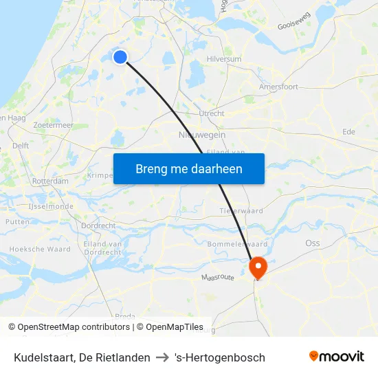 Kudelstaart, De Rietlanden to 's-Hertogenbosch map