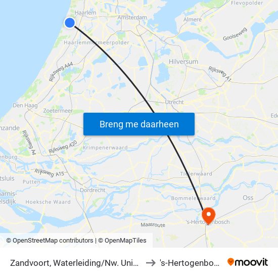 Zandvoort, Waterleiding/Nw. Unicum to 's-Hertogenbosch map