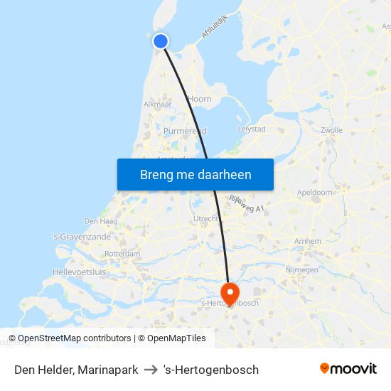 Den Helder, Marinapark to 's-Hertogenbosch map