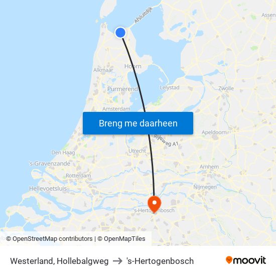 Westerland, Hollebalgweg to 's-Hertogenbosch map