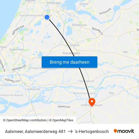 Aalsmeer, Aalsmeerderweg 481 to 's-Hertogenbosch map