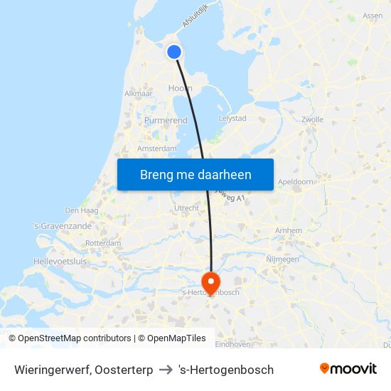 Wieringerwerf, Oosterterp to 's-Hertogenbosch map