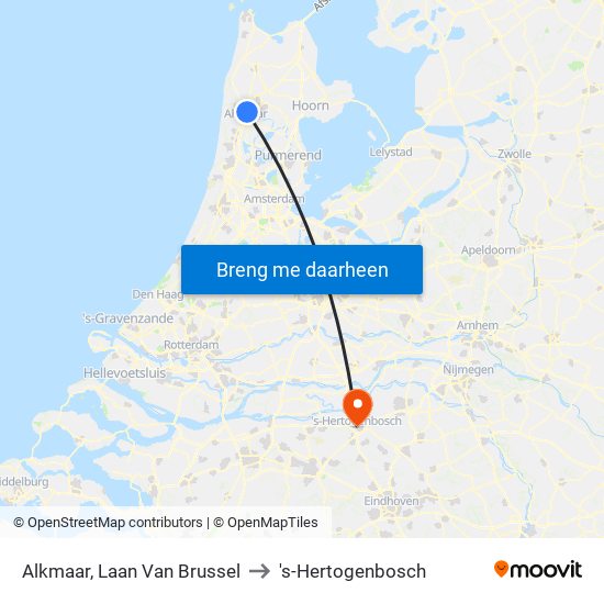 Alkmaar, Laan Van Brussel to 's-Hertogenbosch map
