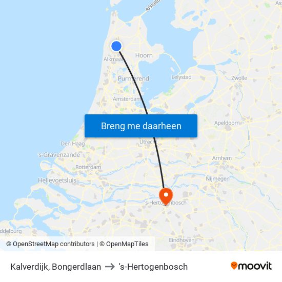 Kalverdijk, Bongerdlaan to 's-Hertogenbosch map
