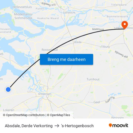 Absdale, Derde Verkorting to 's-Hertogenbosch map