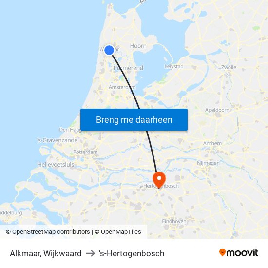 Alkmaar, Wijkwaard to 's-Hertogenbosch map