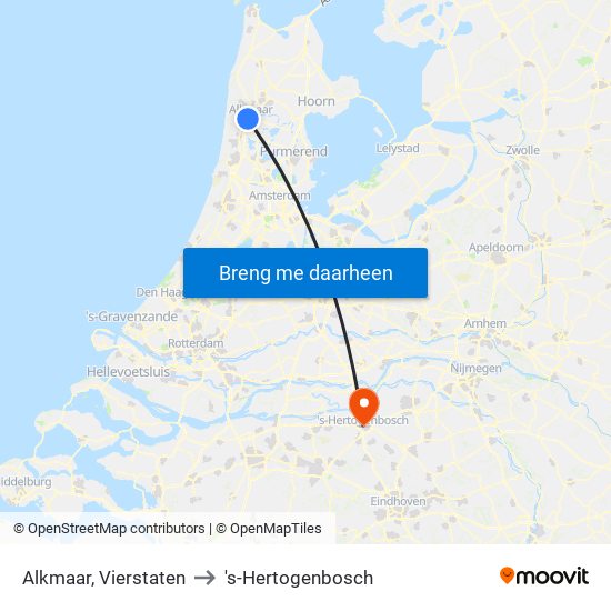 Alkmaar, Vierstaten to 's-Hertogenbosch map