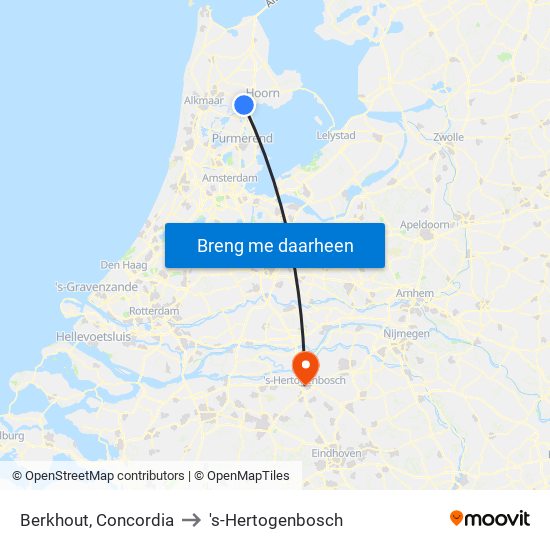 Berkhout, Concordia to 's-Hertogenbosch map