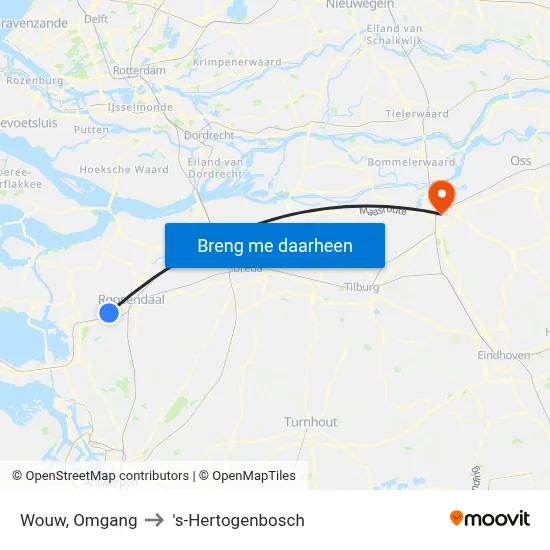 Wouw, Omgang to 's-Hertogenbosch map