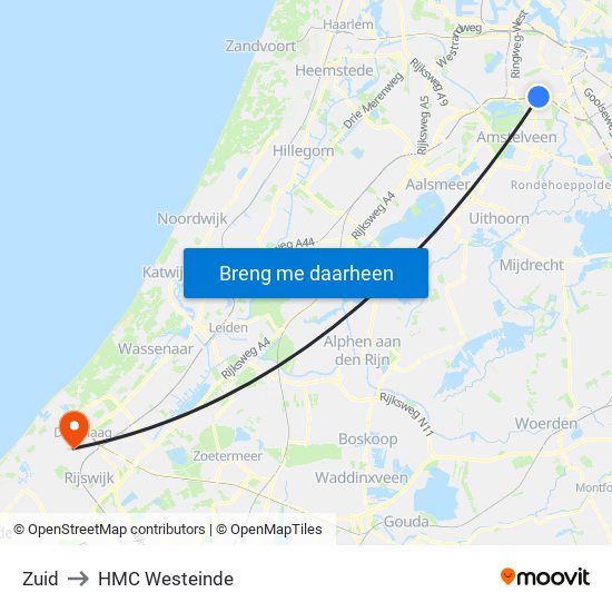 Zuid to HMC Westeinde map