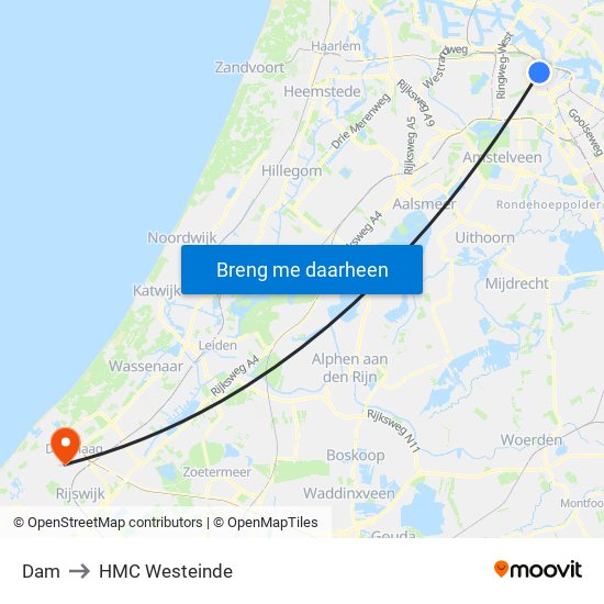 Dam to HMC Westeinde map