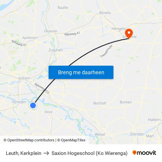 Leuth, Kerkplein to Saxion Hogeschool (Ko Wierenga) map