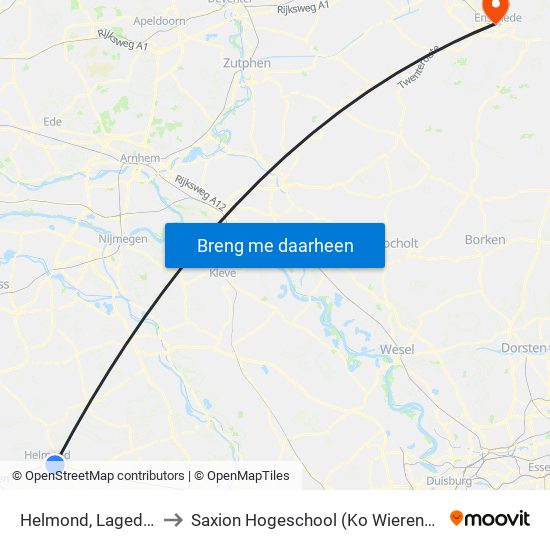 Helmond, Lagedijk to Saxion Hogeschool (Ko Wierenga) map