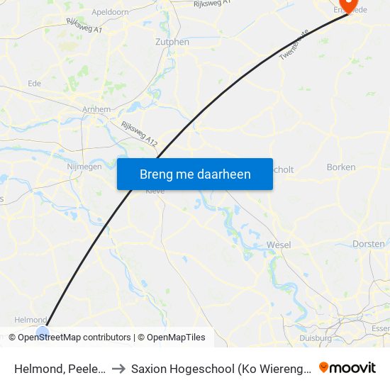Helmond, Peeleik to Saxion Hogeschool (Ko Wierenga) map