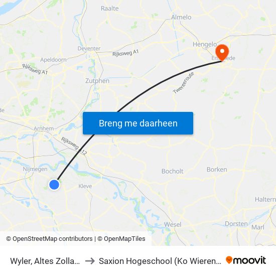 Wyler, Altes Zollamt to Saxion Hogeschool (Ko Wierenga) map
