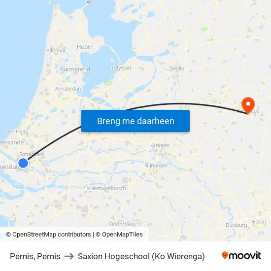 Pernis, Pernis to Saxion Hogeschool (Ko Wierenga) map