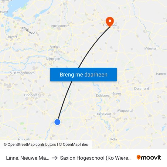 Linne, Nieuwe Markt to Saxion Hogeschool (Ko Wierenga) map
