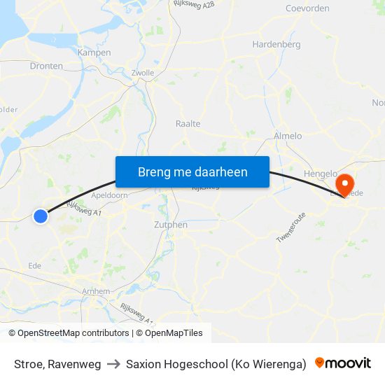 Stroe, Ravenweg to Saxion Hogeschool (Ko Wierenga) map