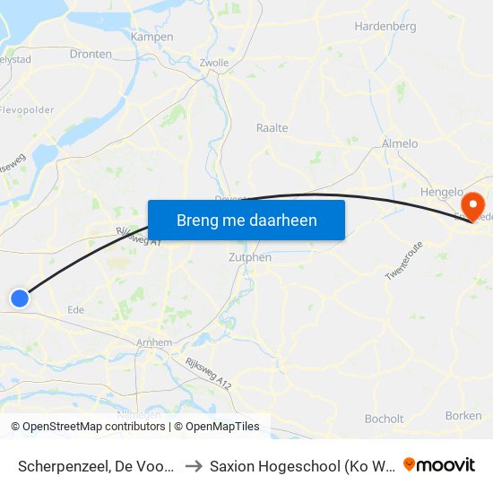 Scherpenzeel, De Voorposten to Saxion Hogeschool (Ko Wierenga) map