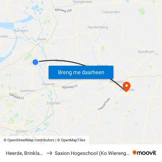 Heerde, Brinklaan to Saxion Hogeschool (Ko Wierenga) map