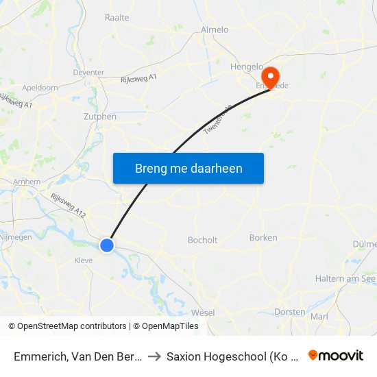 Emmerich, Van Den Berghstraße to Saxion Hogeschool (Ko Wierenga) map