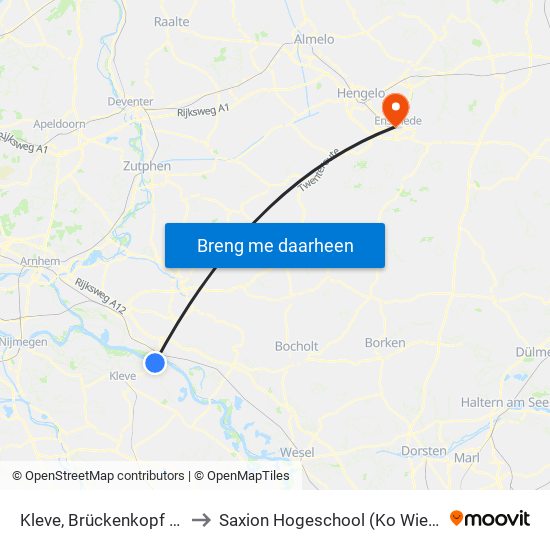 Kleve, Brückenkopf Links to Saxion Hogeschool (Ko Wierenga) map