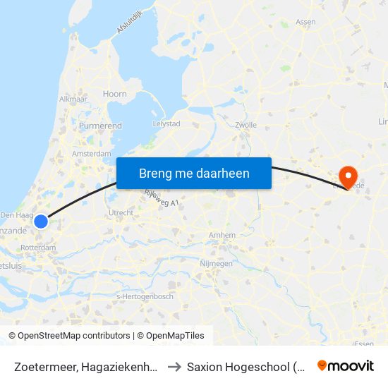 Zoetermeer, Hagaziekenhuis Zoetermeer to Saxion Hogeschool (Ko Wierenga) map