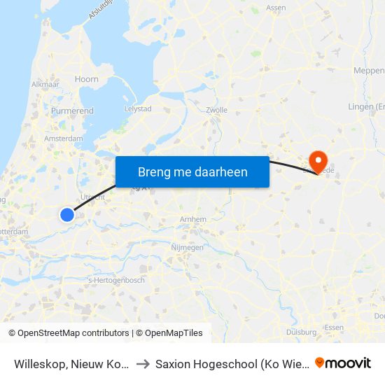 Willeskop, Nieuw Kooilust to Saxion Hogeschool (Ko Wierenga) map