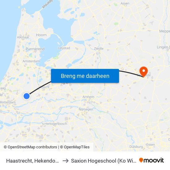 Haastrecht, Hekendorp Veer to Saxion Hogeschool (Ko Wierenga) map