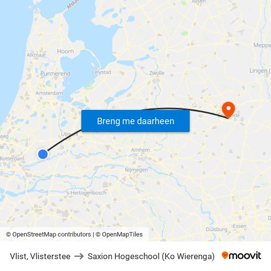 Vlist, Vlisterstee to Saxion Hogeschool (Ko Wierenga) map