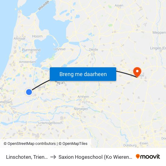 Linschoten, Trienali to Saxion Hogeschool (Ko Wierenga) map