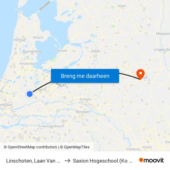 Linschoten, Laan Van Rapijnen to Saxion Hogeschool (Ko Wierenga) map