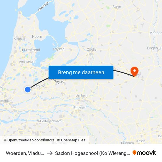 Woerden, Viaduct to Saxion Hogeschool (Ko Wierenga) map