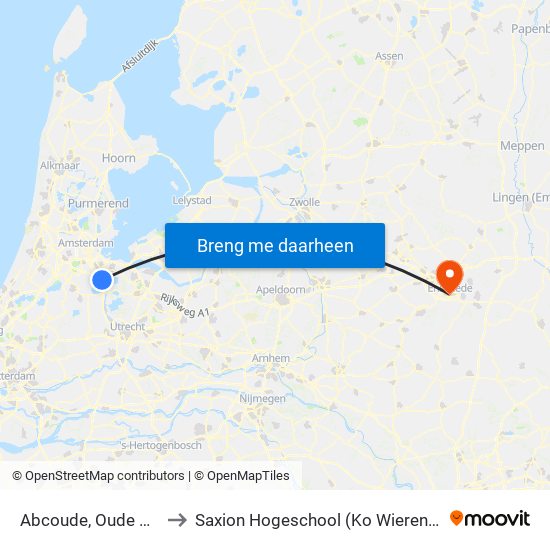 Abcoude, Oude Dijk to Saxion Hogeschool (Ko Wierenga) map