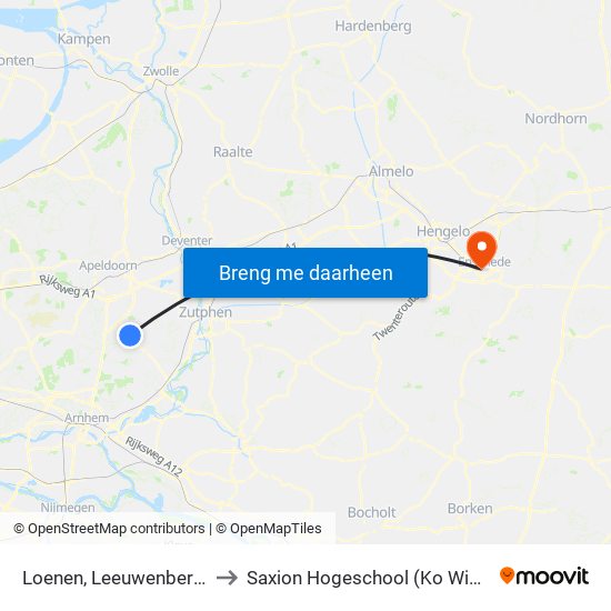 Loenen, Leeuwenbergweg to Saxion Hogeschool (Ko Wierenga) map