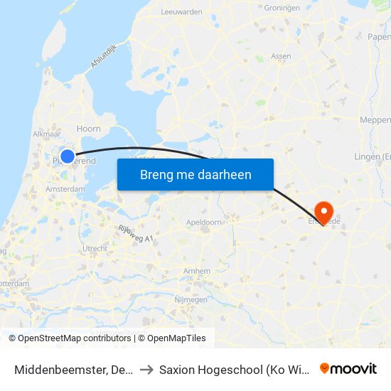 Middenbeemster, De Buurt to Saxion Hogeschool (Ko Wierenga) map