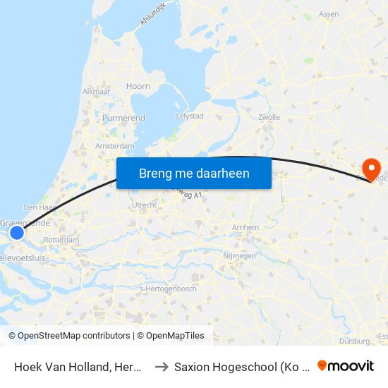 Hoek Van Holland, Herman Visser to Saxion Hogeschool (Ko Wierenga) map