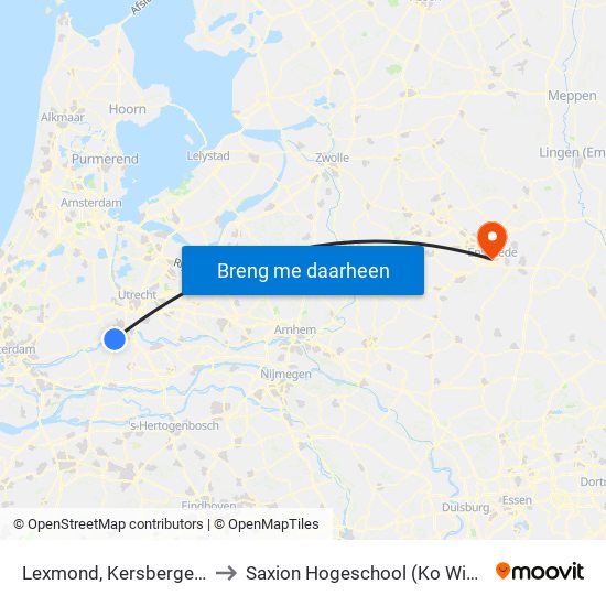 Lexmond, Kersbergenveer to Saxion Hogeschool (Ko Wierenga) map