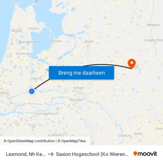 Lexmond, Nh Kerk to Saxion Hogeschool (Ko Wierenga) map