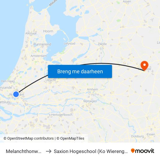 Melanchthonweg to Saxion Hogeschool (Ko Wierenga) map