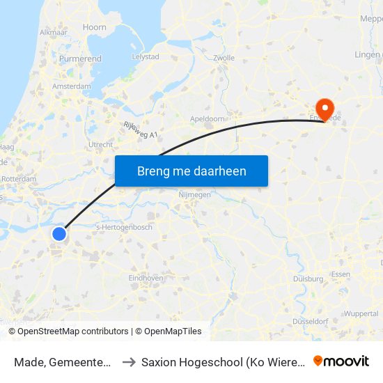Made, Gemeentehuis to Saxion Hogeschool (Ko Wierenga) map