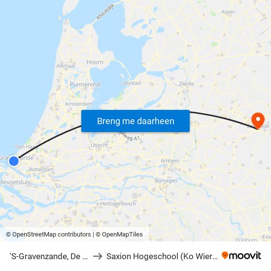 'S-Gravenzande, De Brug to Saxion Hogeschool (Ko Wierenga) map