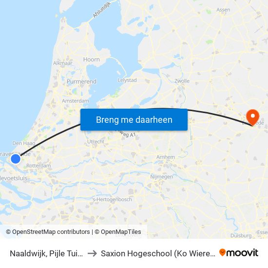 Naaldwijk, Pijle Tuinen to Saxion Hogeschool (Ko Wierenga) map