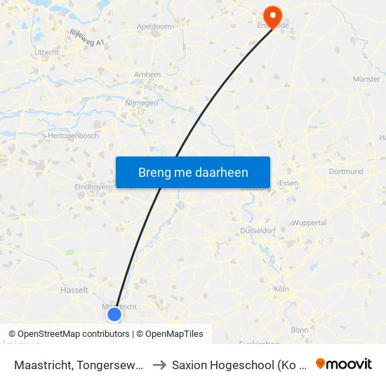 Maastricht, Tongerseweg Wolder to Saxion Hogeschool (Ko Wierenga) map