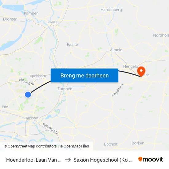 Hoenderloo, Laan Van Eikenhof to Saxion Hogeschool (Ko Wierenga) map